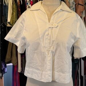 Banana Republic White Short Sleeve Blouse